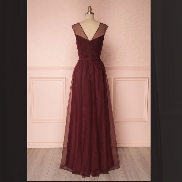 Adifa Burgundy Tulle Gown - For You Dress - bridesmaid or prom - Picture 4 of 9